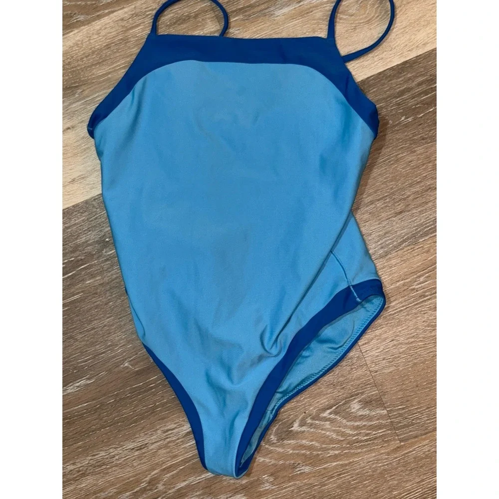 Athleta Girls Size 12 Swimsuit Blue Excellent Condition